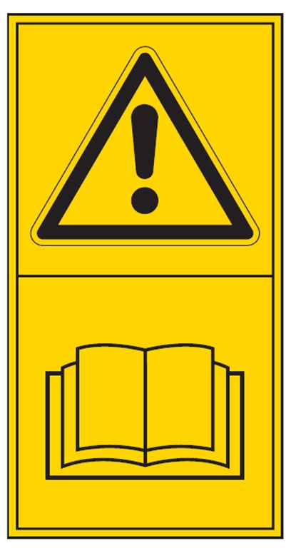 Brady bordje "eerst handleiding lezen" zwart op geel 50x96mm