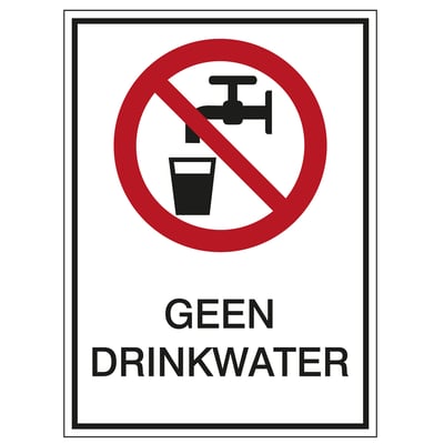 Brady Sign verbodspictogram "geen drinkwater" 148x210mm 