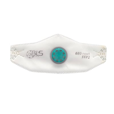 CaluPrevent BLS stofmasker 680next FFP2 NR D met ventiel per stuk verpakt maat S