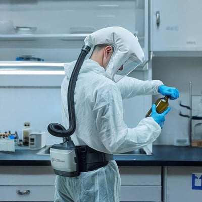 CaluPrevent BLS Kit 2700next, motorunit, heupriem, acculader, 2 luchtstroommeters en voorfilter