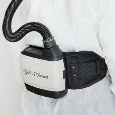 CaluPrevent BLS Kit 2700next, motorunit, heupriem, acculader, 2 luchtstroommeters en voorfilter