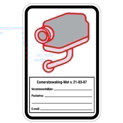 Brady bordje "camerabewaking" STN1022 297x105mm