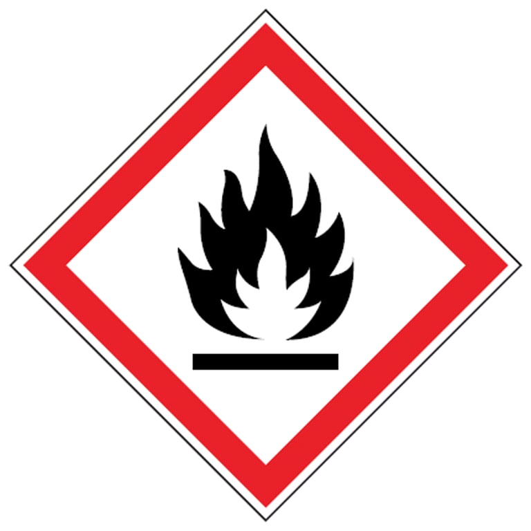 Brady GHS symbool "Brandgevaarlijk" gelamineerd polyester 100x100mm 4st