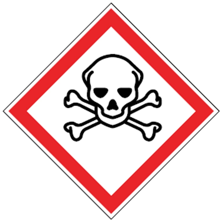 Brady sticker "Giftig" GHS06 gelamineerd polyester 100x100mm 4st