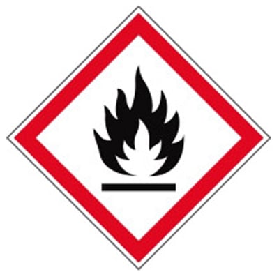 Brady pictogram "ontvlambare stoffen" op rol 250st 100x100mm
