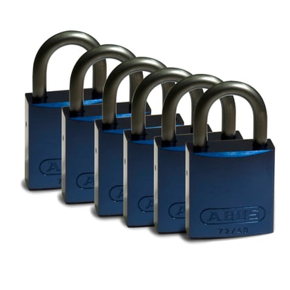 Brady hangslot aluminium met beugel van 25mm blauw