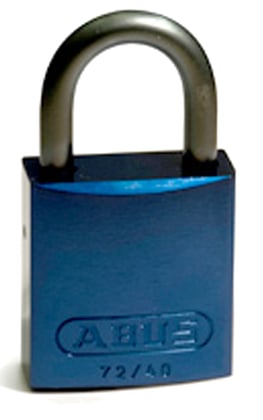 Brady hangslot aluminium met beugel van 25mm blauw