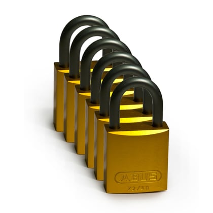 Brady hangslot aluminium met beugel van 25mm geel