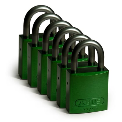 Brady hangslot aluminium met beugel van 25mm groen