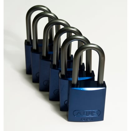 hangslot aluminium met beugel blauw