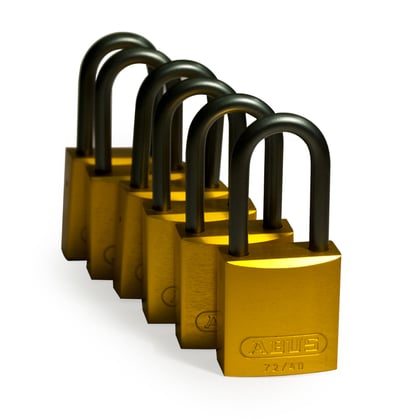 hangslot aluminium met beugel geel 