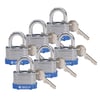 Hangsloten gelamineerd staal blauw met beugel van 20mm