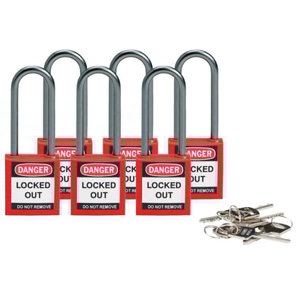 Brady compact veiligheidsslot rood beugelhoogte 50mm