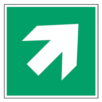 Brady sign "richtingaanwijzing 45°" wit op groen 200x200mm