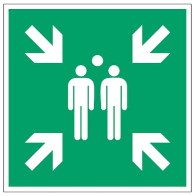 Brady sticker "verzamelplaats bij evacuatie" 315x315mm gelamineerd polyester