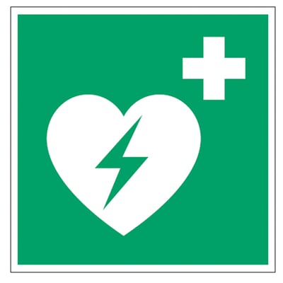 Brady bordje "automatische externe defibrillator" wigvormig 203x203mm