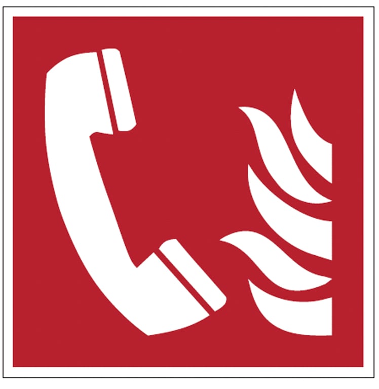 Brady Bordje "telefoon voor brandalarm" F006 200x200mm
