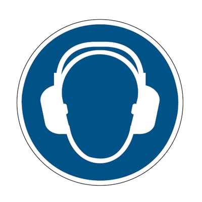 Brady sign "gehoorbescherming verplicht" 50mm wit op blauw