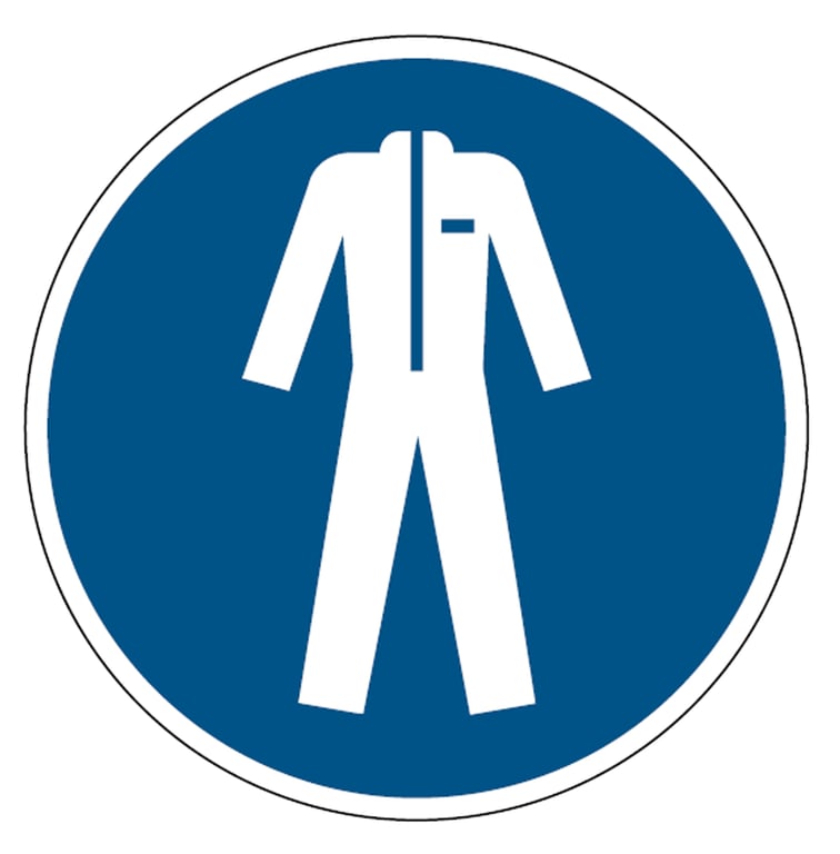 Brady sticker "beschermkleding verplicht" gelamineerd polyester 50mm 2st volgens ISO 7010