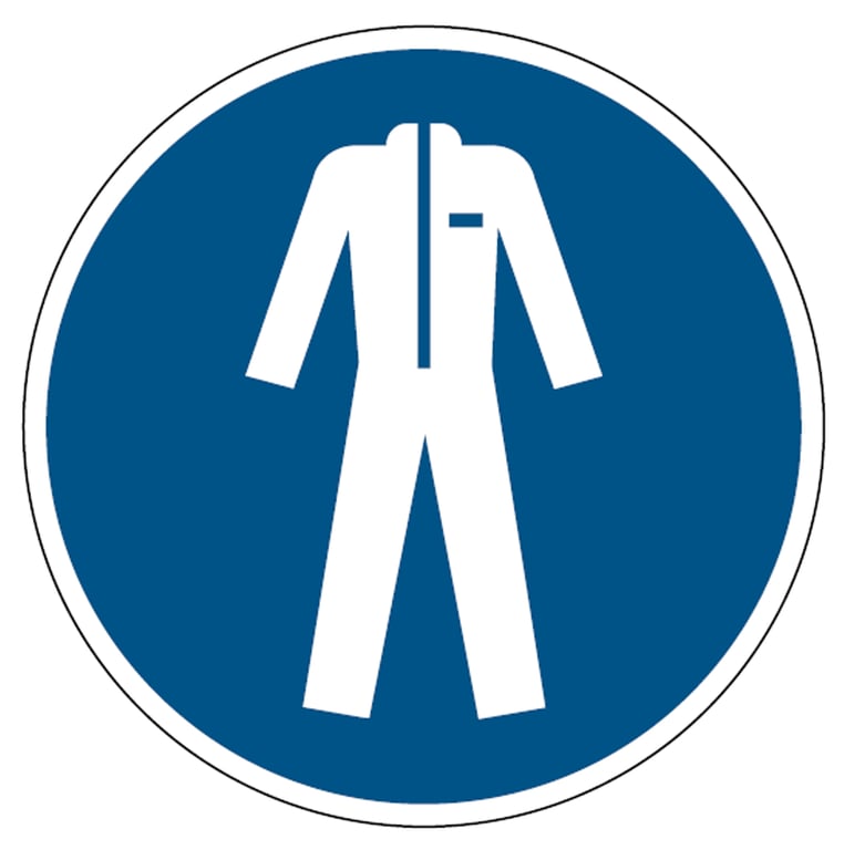 Brady sticker "beschermkleding verplicht" gelamineerd polyester 100mm