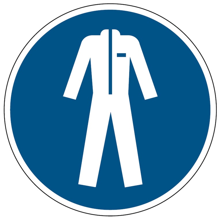 Brady sticker "beschermkleding verplicht" gelamineerd polyester 315mm