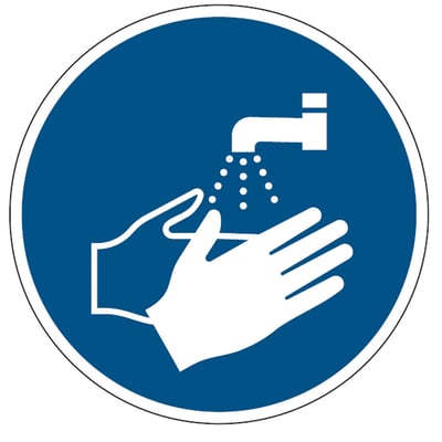 Brady bordje "Handen wassen verplicht" diameter 200mm