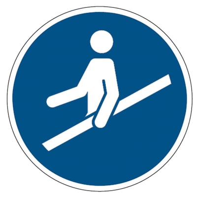 Brady sticker "hand aan de reling verplicht" gelamineerd polyester