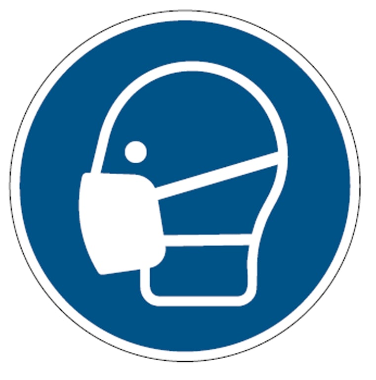Brady sticker "ademhalingsbescherming verplicht" 25mm 7st