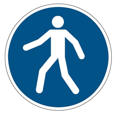 Brady sticker "verplichte doorgang voetgangers'' gelamineerd polyester