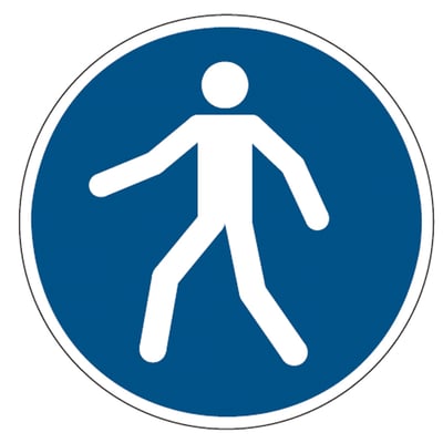 Brady sticker "verplichte doorgang voetgangers" gelamineerd polyester