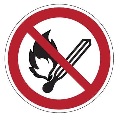 Brady bordje "Vuur, open vlam en roken verboden " diameter 200mm