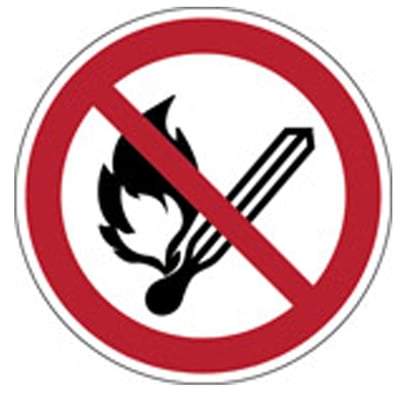 Brady bordje "vuur, open vlam en roken verboden" P003 DIA315