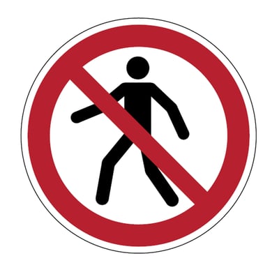 Brady sign "Verboden voor voetgangers" 200mm rood, zwart op wit
