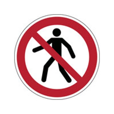 Brady sign "verboden voor voetgangers" 315mm rood, zwart op wit
