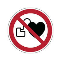 Brady sign "verbod voor personen met pacemaker"