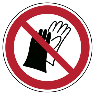 Brady "dragen van handschoenen verboden" rood en zwart op wit 50mm 2st