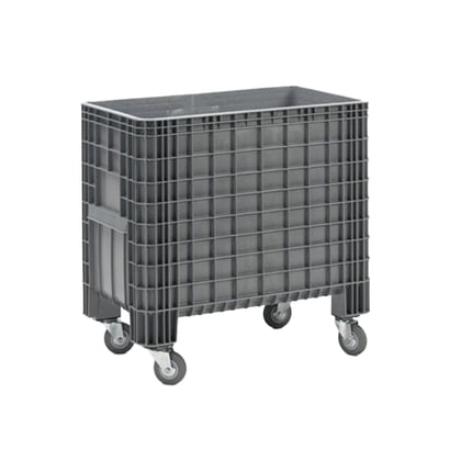 Groot volume bak op wielen grijs 400ltr 