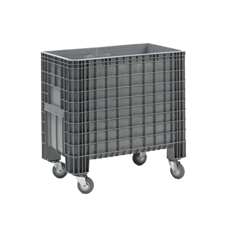 Groot volume bak op wielen grijs 400ltr