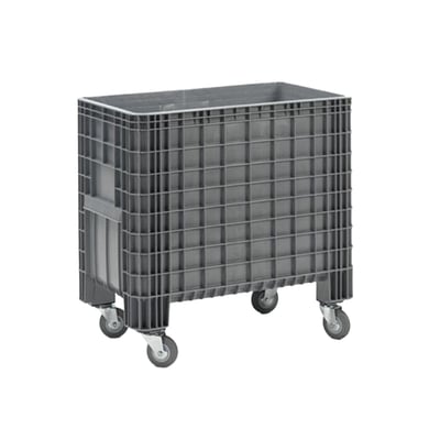 Groot volume bak op wielen grijs 400ltr