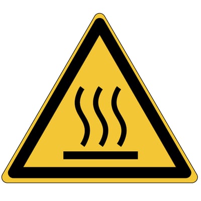 Brady sticker "waarschuwing: warm oppervlak" 13st gelamineerd polyester