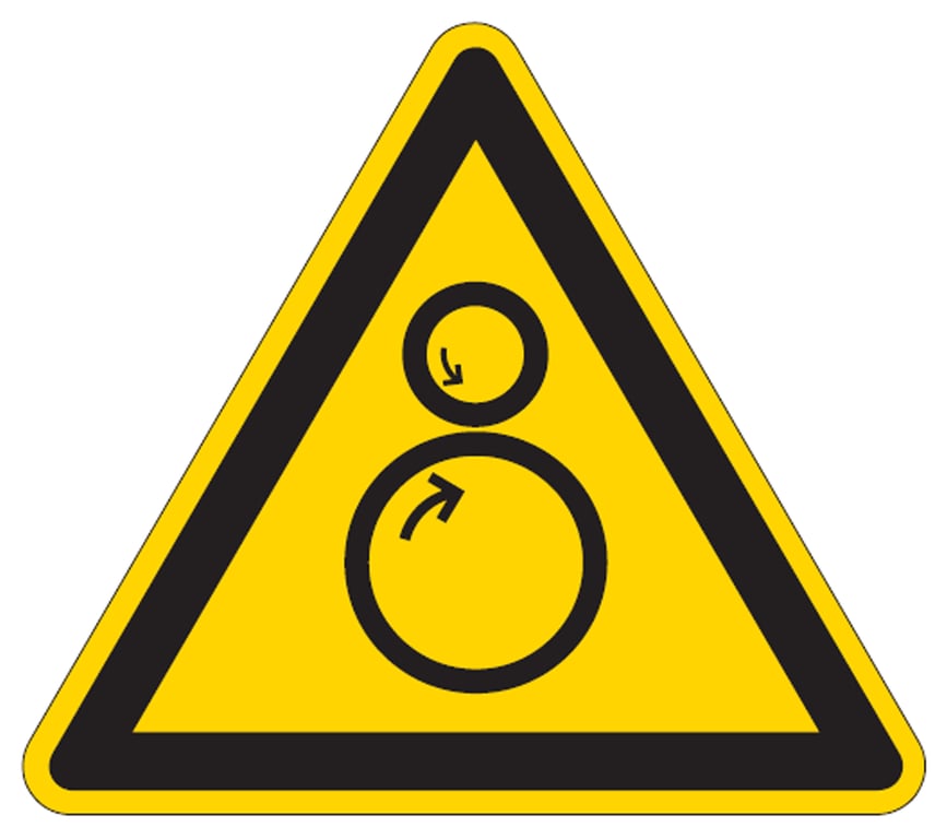 Brady "waarschuwing: roterende onderdelen" sticker gelamineerd polyester 43x50mm 250st
