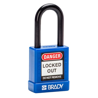 Brady aluminium hangslot met nylon behuizing blauw 