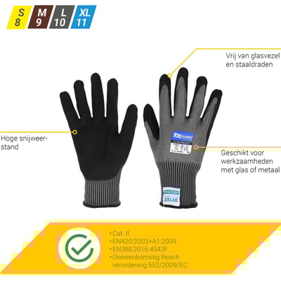 CaluGuard Ultra Protect Nitrile snijbestendige werkhandschoen maat 8 (S)