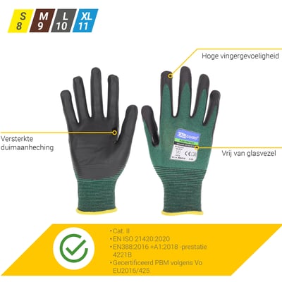 CaluGuard Flexi Protect smooth nitrile B103  snijbestendige handschoenen maat S (8)