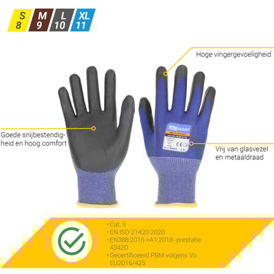 CaluGuard Multi Protect smooth nitrile D103 snijbestendige handschoenen maat S (8)