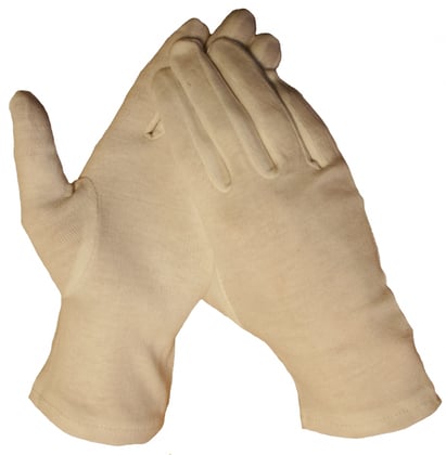 Handschoen gebleekt katoen wit