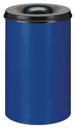 Vlamdovende afvalbak 110ltr blauw/zwart