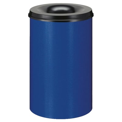 Vlamdovende afvalbak 110ltr blauw/zwart