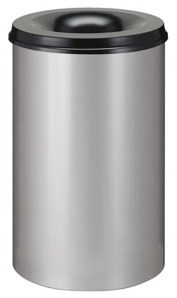 Vlamdovende afvalbak 110ltr aluminiumgrijs/zwart