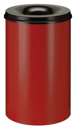 Vlamdovende afvalbak 110ltr rood/zwart
